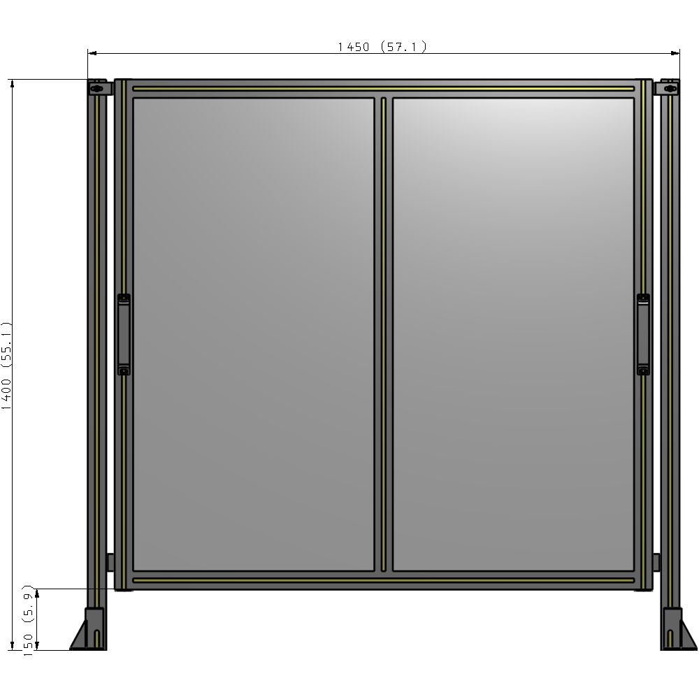 E4-1400-1450-0150-GYPTK GUARDING PANEL 1400MM TALL X 1450MM WIDE 1/4'' POLYCARBONATE