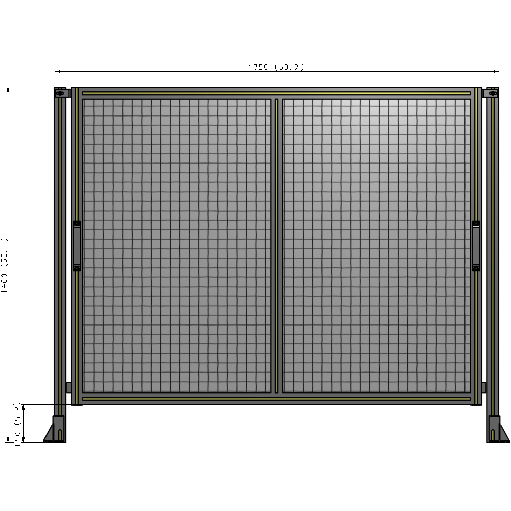 E4-1400-1750-0150-GYMTK GUARDING PANEL 1400MM TALL X 1750MM WIDE 1'' MESH