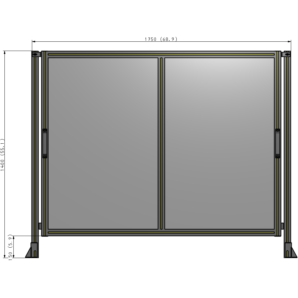 E4-1400-1750-0150-GYPTA GUARDING PANEL 1400MM TALL X 1750MM WIDE 1/4'' POLYCARBONATE
