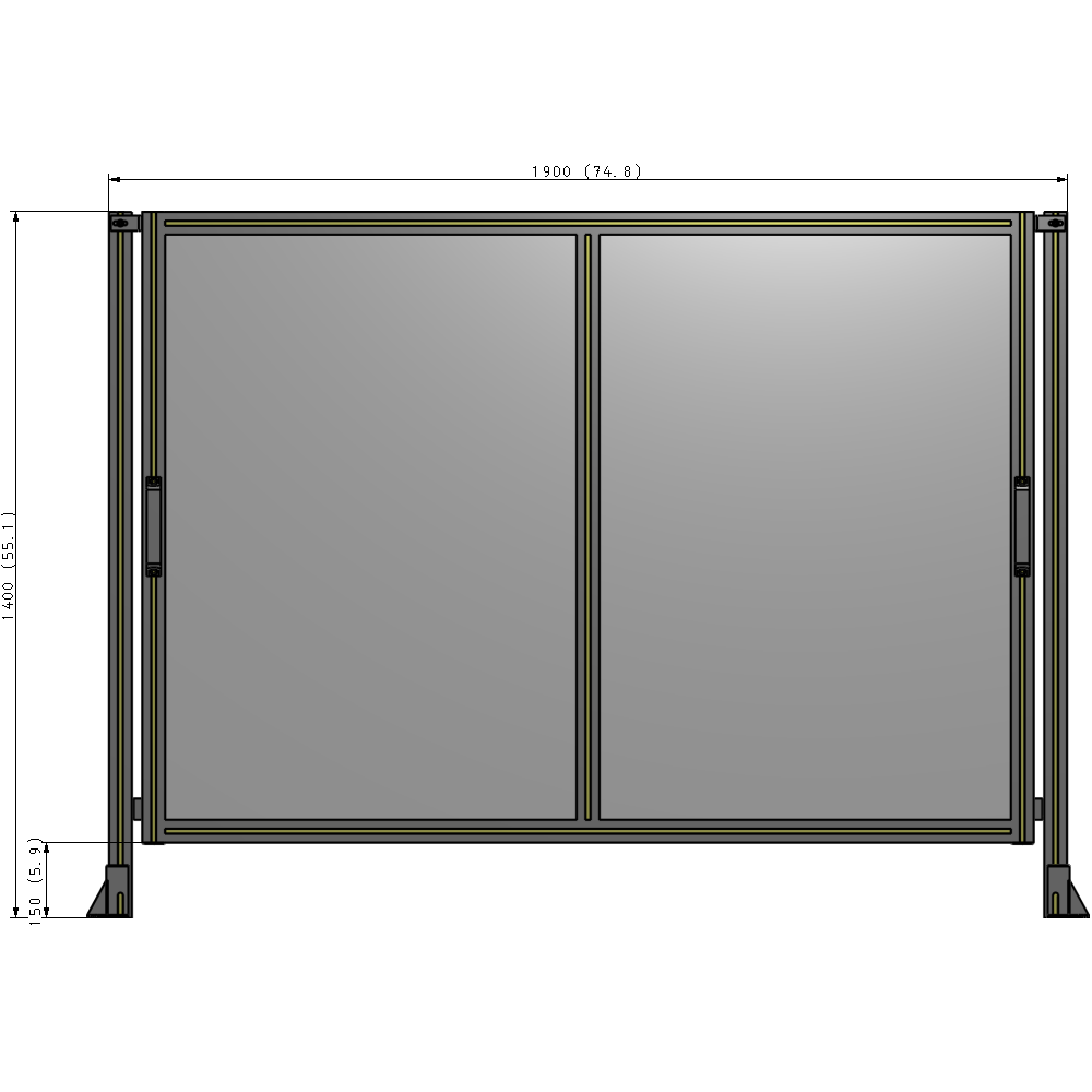 E4-1400-1900-0150-GYPTA GUARDING PANEL 1400MM TALL X 1900MM WIDE 1/4'' POLYCARBONATE