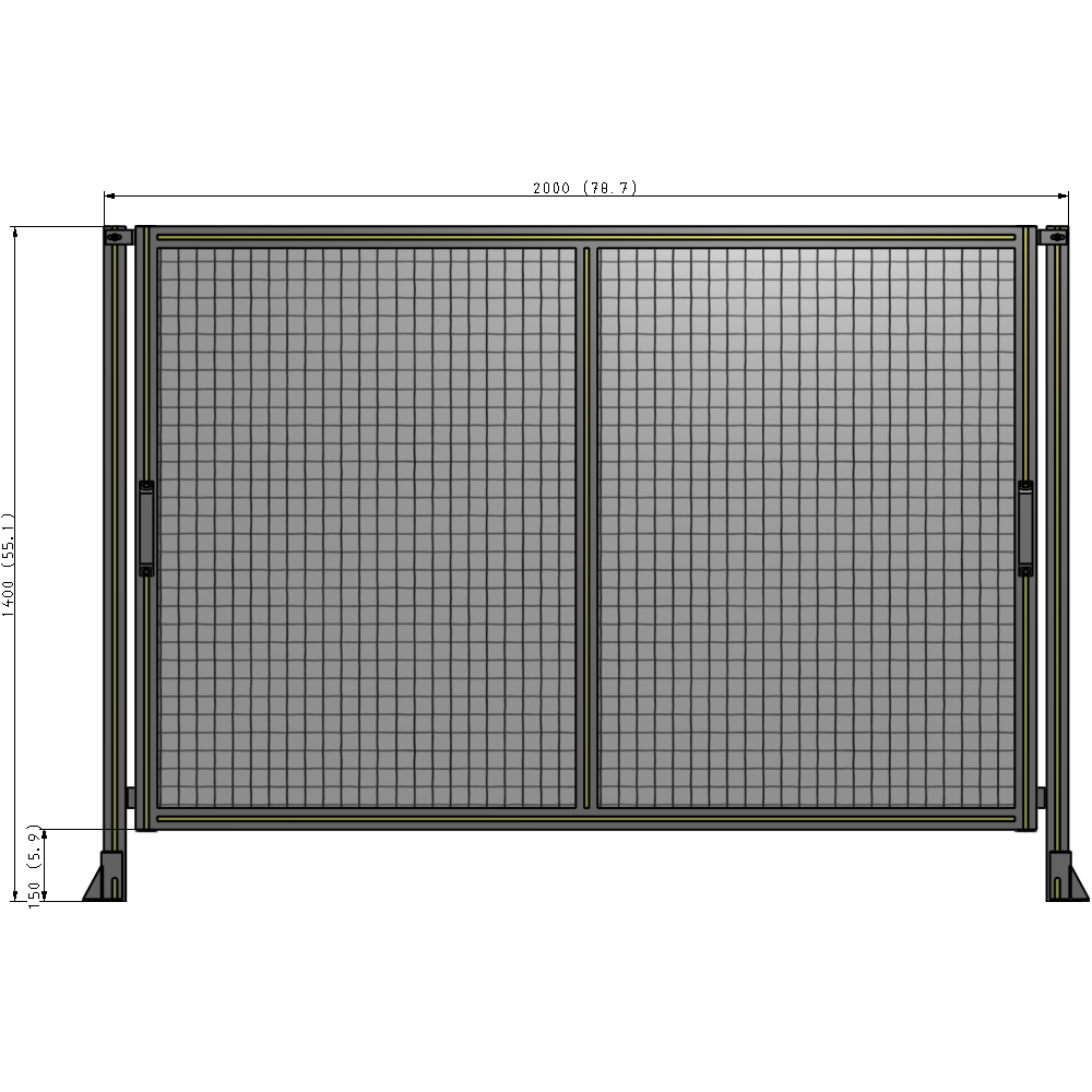E4-1400-2000-0150-GYMTA GUARDING PANEL 1400MM TALL X 2000MM WIDE 1'' MESH
