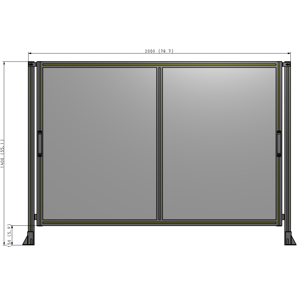 E4-1400-2000-0150-GYPTK GUARDING PANEL 1400MM TALL X 2000MM WIDE 1/4'' POLYCARBONATE