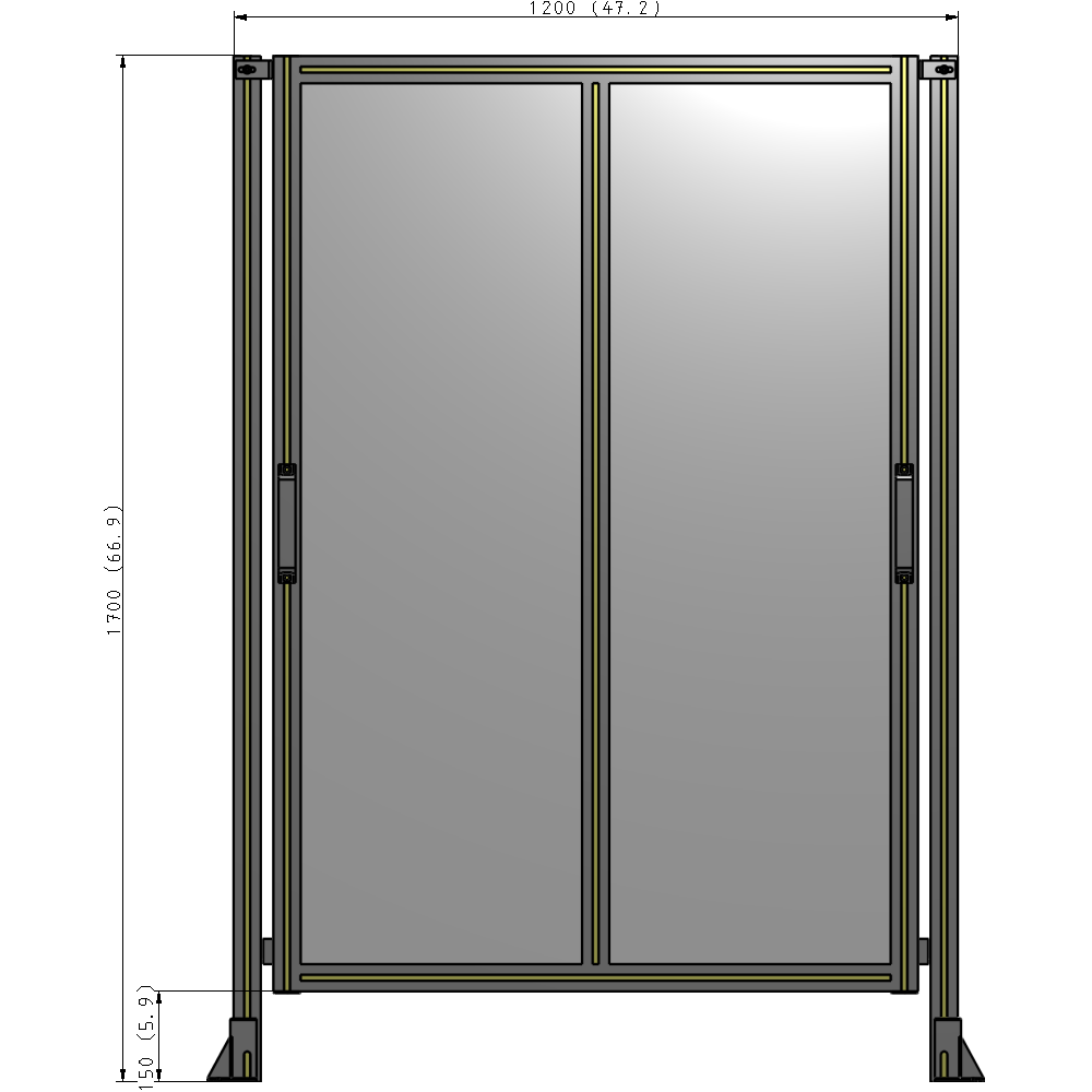 E4-1700-1200-0150-GYPTA GUARDING PANEL 1700MM TALL X 1200MM WIDE 1/4'' POLYCARBONATE