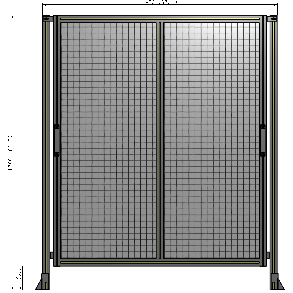 E4-1700-1450-0150-GYMTK GUARDING PANEL 1700MM TALL X 1450MM WIDE 1'' MESH