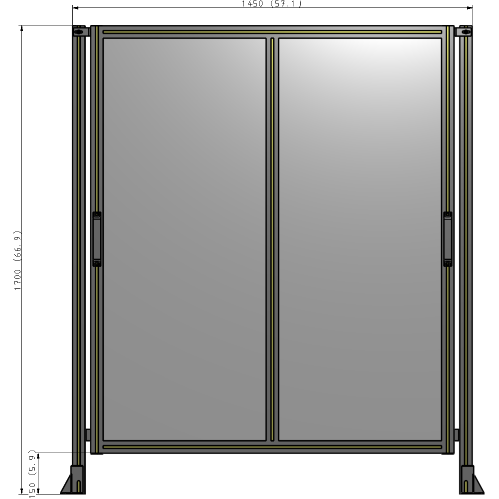 E4-1700-1450-0150-GYPTK GUARDING PANEL 1700MM TALL X 1450MM WIDE 1/4'' POLYCARBONATE