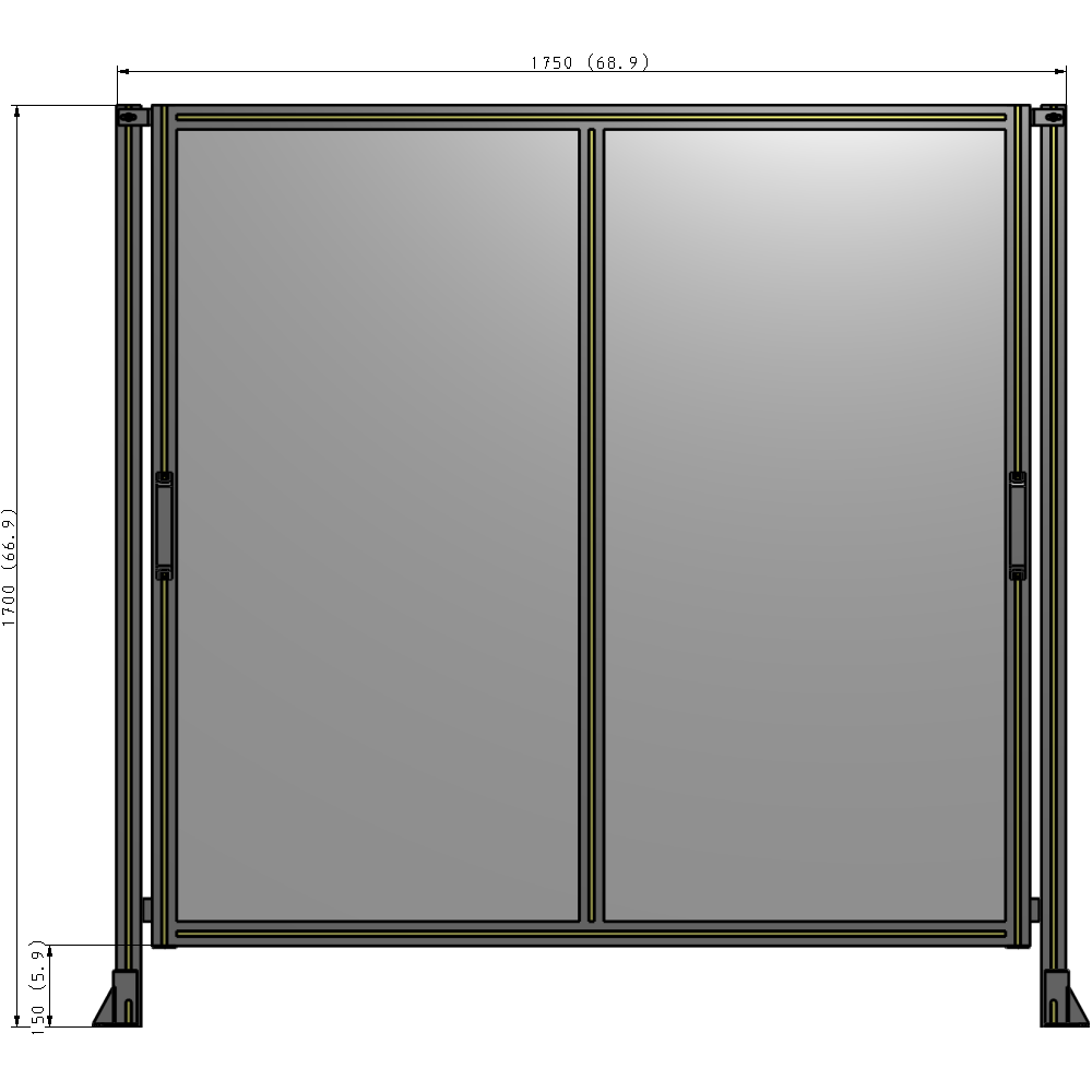E4-1700-1750-0150-GYPTA GUARDING PANEL 1700MM TALL X 1750MM WIDE 1/4'' POLYCARBONATE