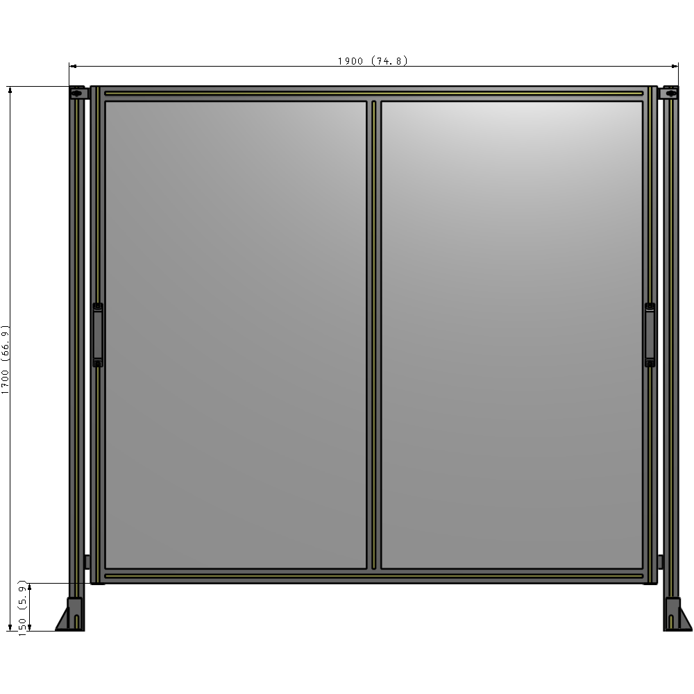 E4-1700-1900-0150-GYPTA GUARDING PANEL 1700MM TALL X 1900MM WIDE 1/4'' POLYCARBONATE