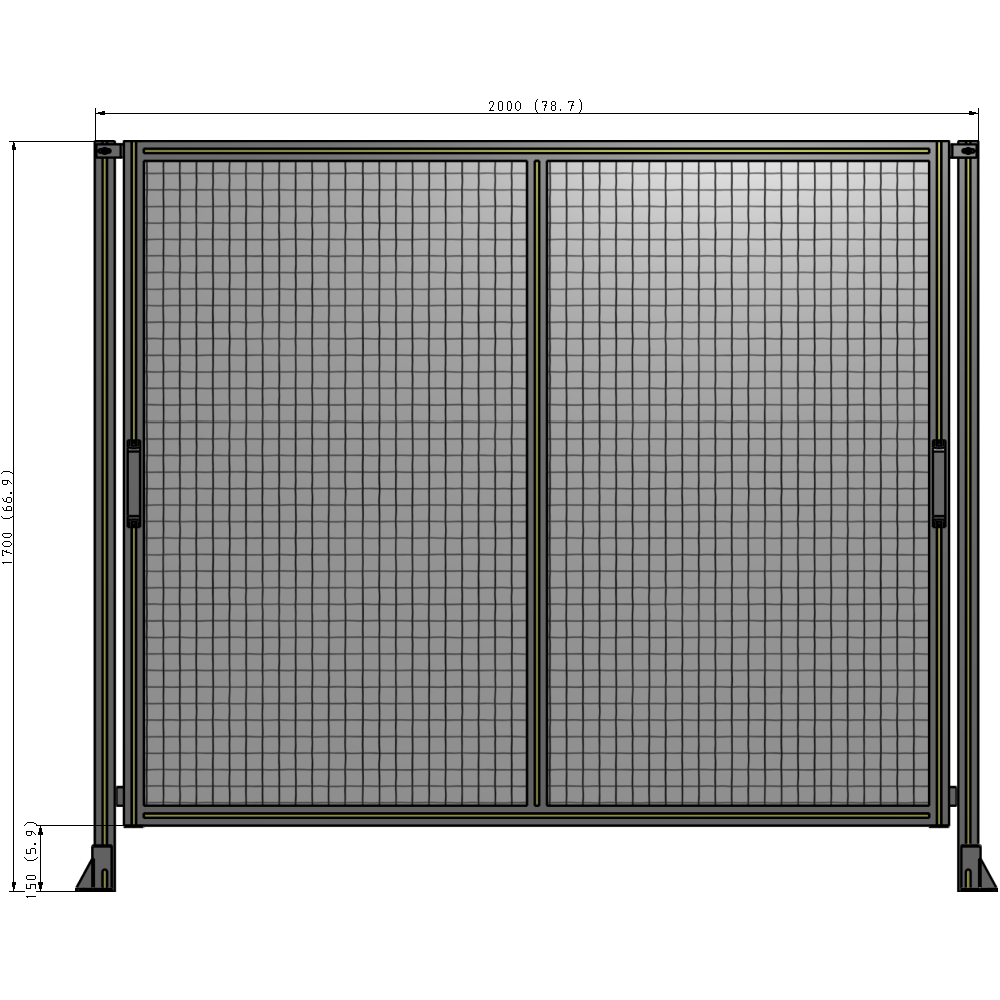 E4-1700-2000-0150-GYMTA GUARDING PANEL 1700MM TALL X 2000MM WIDE 1'' MESH