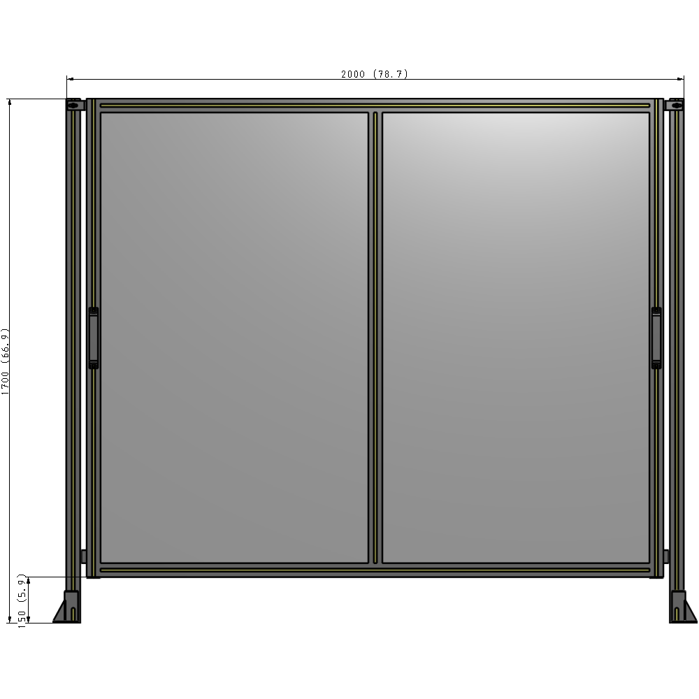 E4-1700-2000-0150-GYPTA GUARDING PANEL 1700MM TALL X 2000MM WIDE 1/4'' POLYCARBONATE