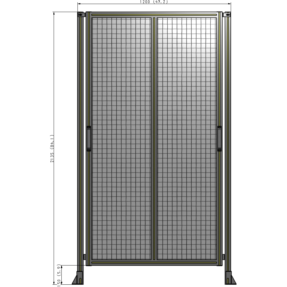 E4-2135-1200-0150-GYMTA GUARDING PANEL 2135MM TALL X 1200MM WIDE 1'' MESH