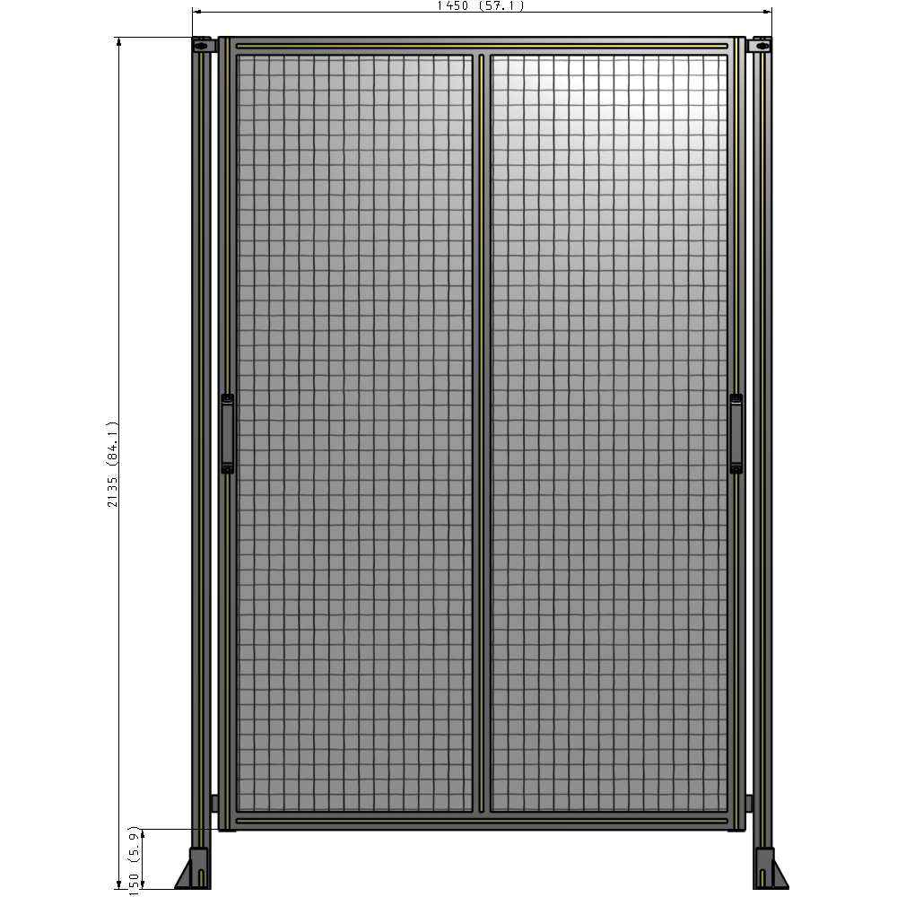 E4-2135-1450-0150-GYMTK GUARDING PANEL 2135MM TALL X 1450MM WIDE 1'' MESH