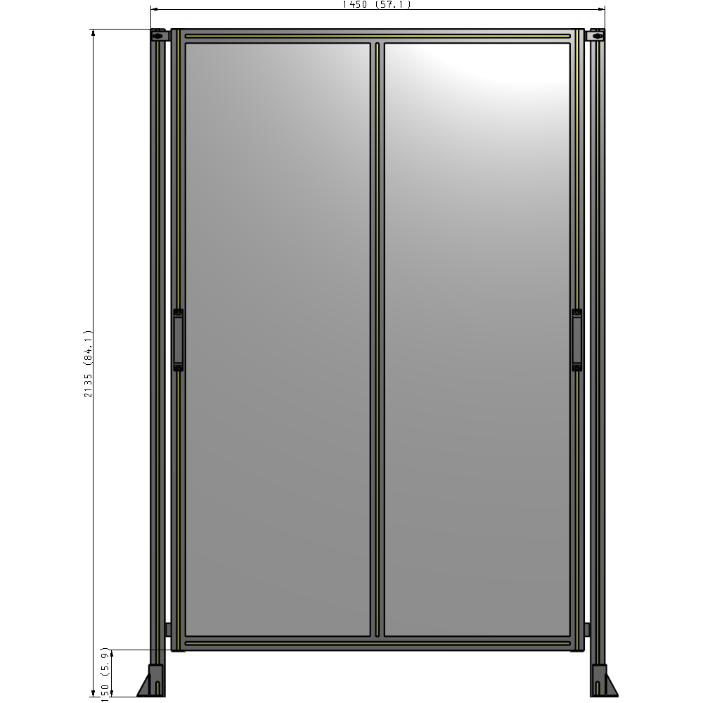 E4-2135-1450-0150-GYPTA GUARDING PANEL 2135MM TALL X 1450MM WIDE 1/4'' POLYCARBONATE
