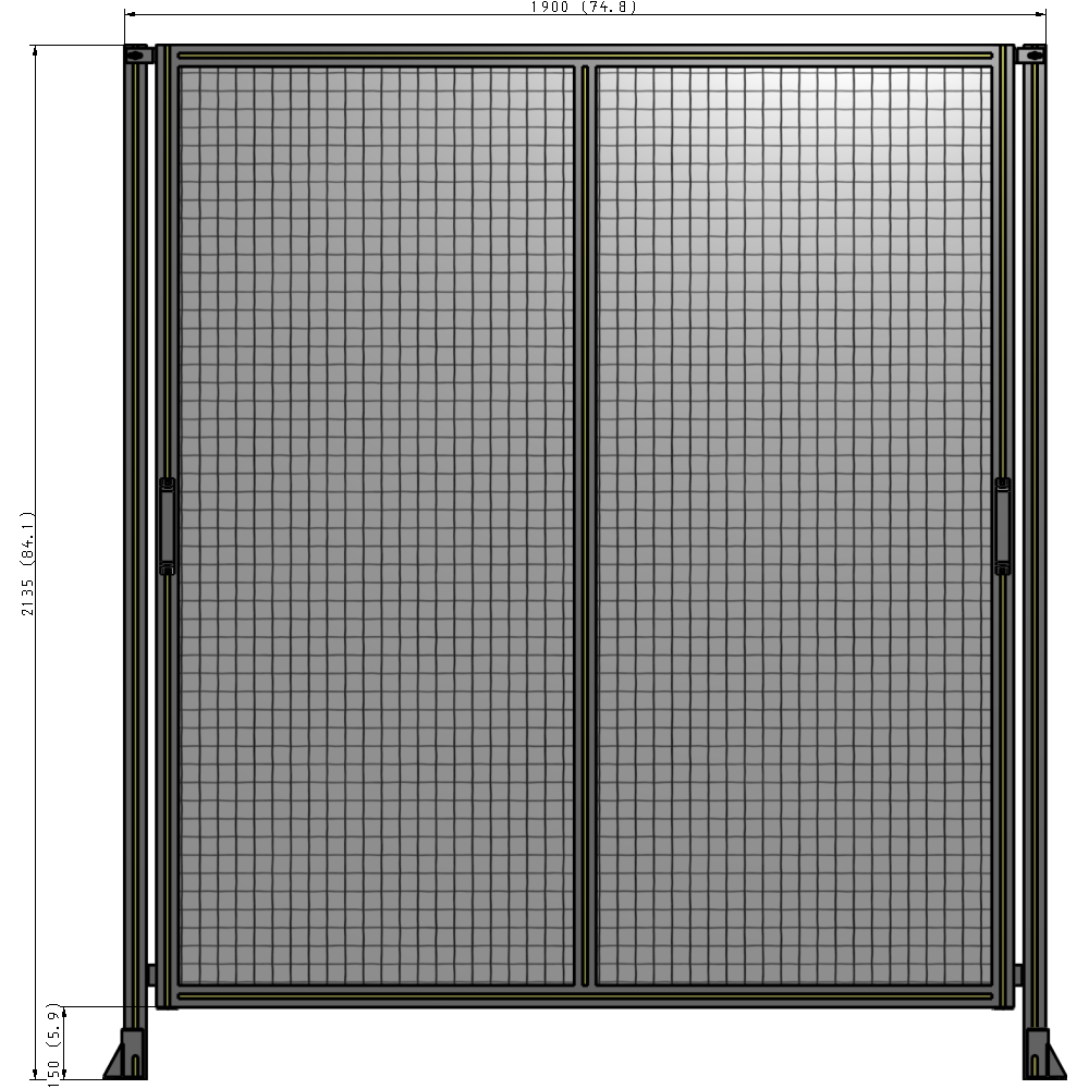 E4-2135-1900-0150-GYMTK GUARDING PANEL 2135MM TALL X 1900MM WIDE 1'' MESH