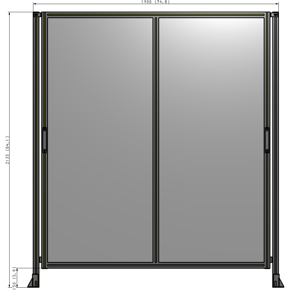 E4-2135-1900-0150-GYPTK GUARDING PANEL 2135MM TALL X 1900MM WIDE 1/4'' POLYCARBONATE