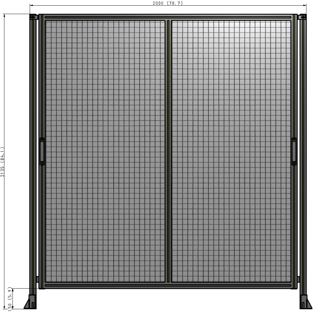 E4-2135-2000-0150-GYMTA GUARDING PANEL 2135MM TALL X 2000MM WIDE 1'' MESH
