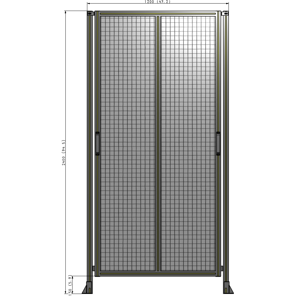 E4-2400-1200-0150-GYMTK GUARDING PANEL 2400MM TALL X 1200MM WIDE 1'' MESH