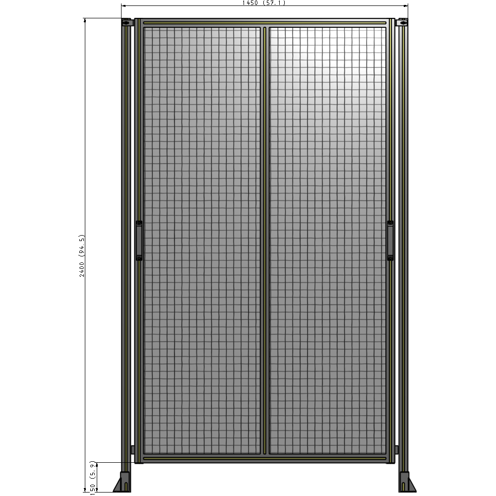 E4-2400-1450-0150-GYMTK GUARDING PANEL 2400MM TALL X 1450MM WIDE 1'' MESH