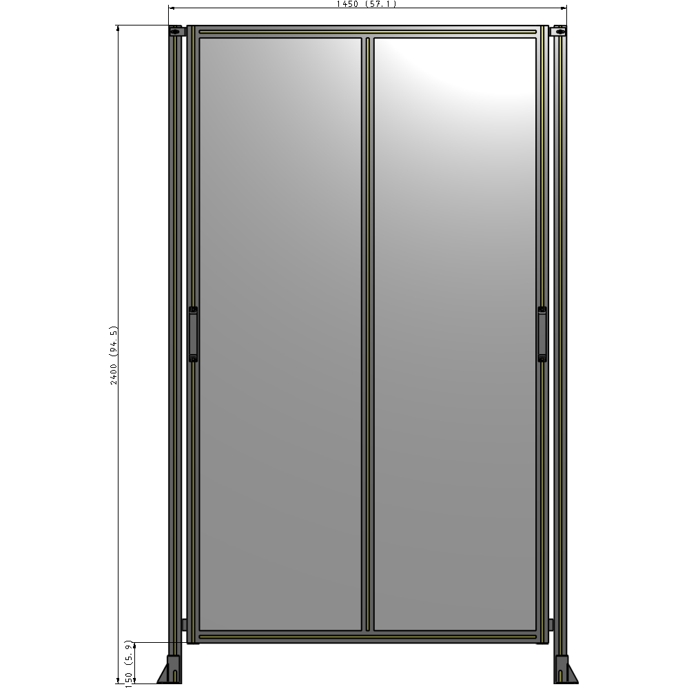 E4-2400-1450-0150-GYPTK GUARDING PANEL 2400MM TALL X 1450MM WIDE 1/4'' POLYCARBONATE
