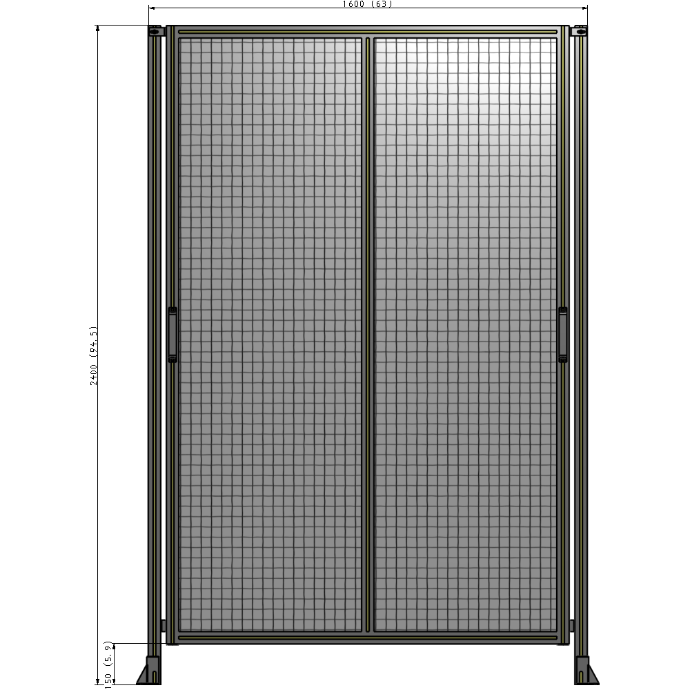 E4-2400-1600-0150-GYMTK GUARDING PANEL 2400MM TALL X 1600MM WIDE 1'' MESH