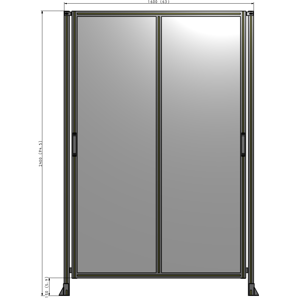 E4-2400-1600-0150-GYPTK GUARDING PANEL 2400MM TALL X 1600MM WIDE 1/4'' POLYCARBONATE