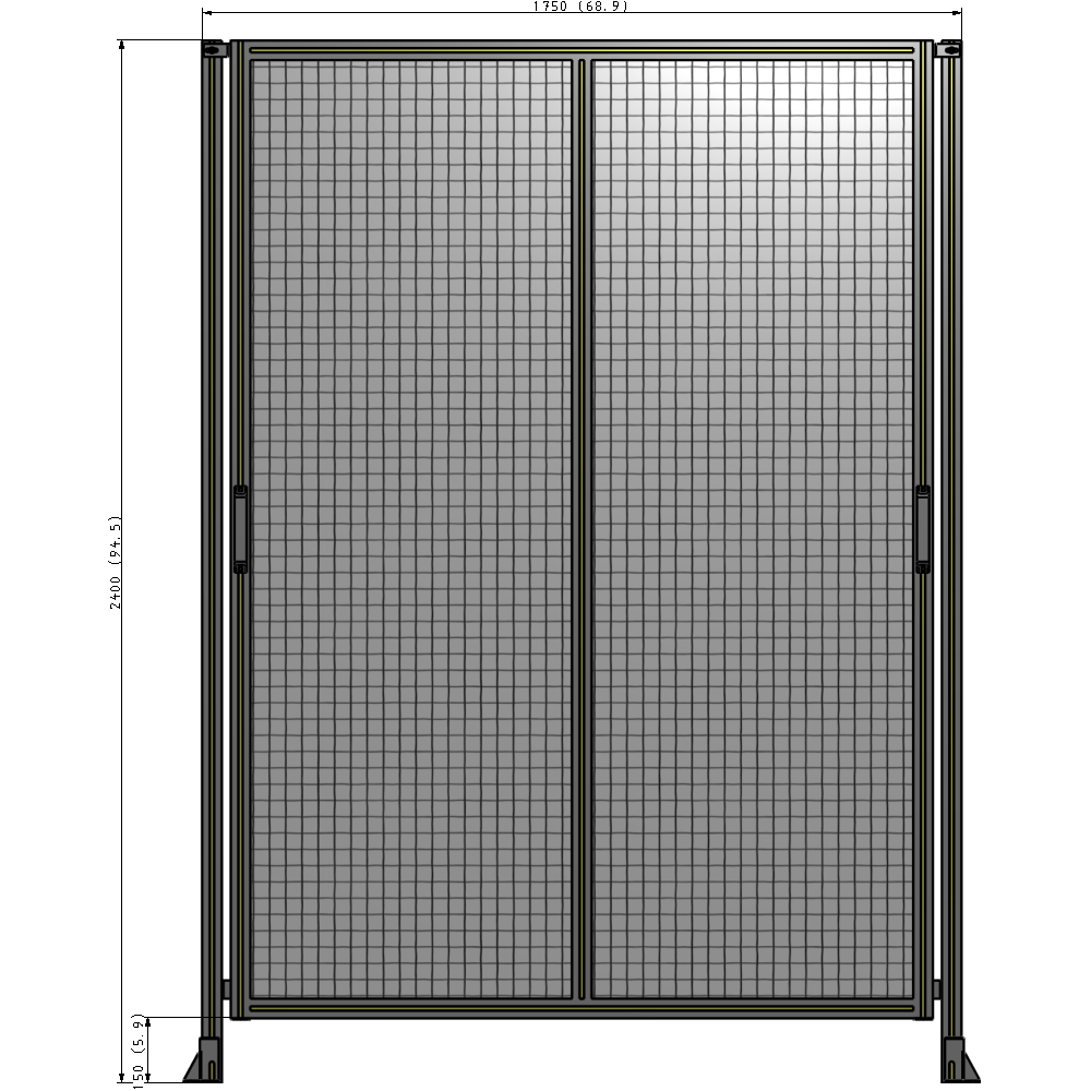 E4-2400-1750-0150-GYMTA GUARDING PANEL 2400MM TALL X 1750MM WIDE 1'' MESH