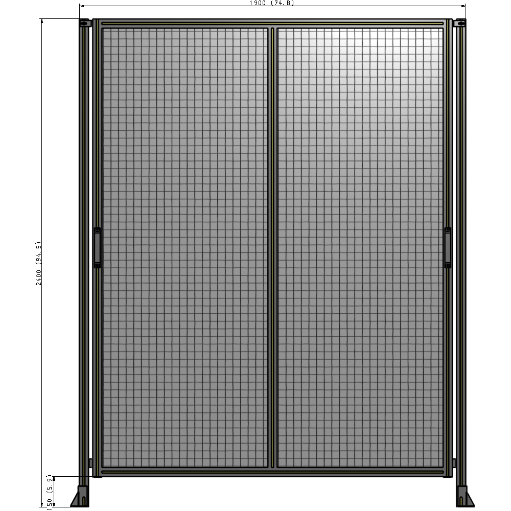 E4-2400-1900-0150-GYMTK GUARDING PANEL 2400MM TALL X 1900MM WIDE 1'' MESH