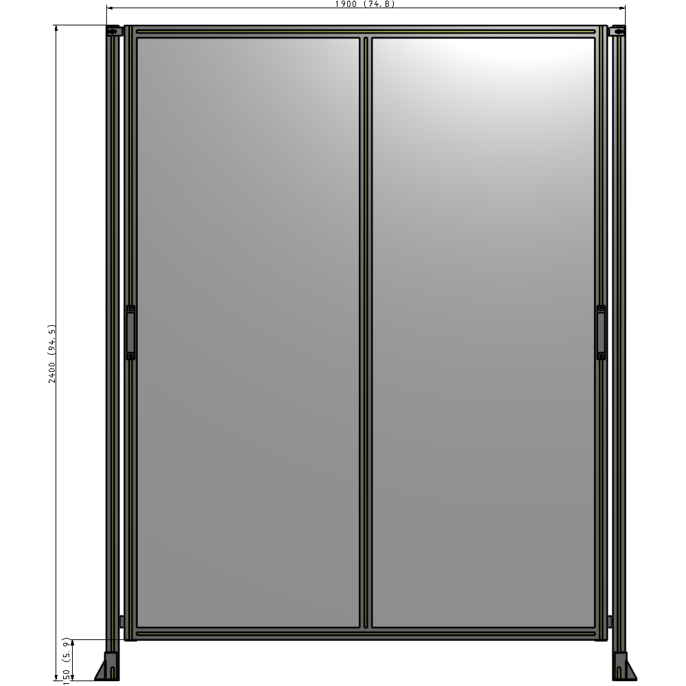 E4-2400-1900-0150-GYPTA GUARDING PANEL 2400MM TALL X 1900MM WIDE 1/4'' POLYCARBONATE