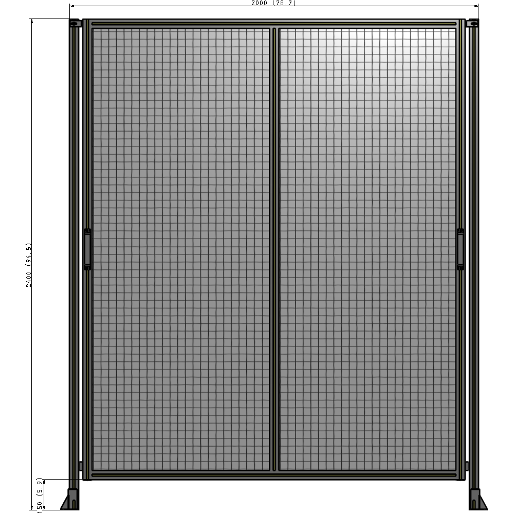 E4-2400-2000-0150-GYMTA GUARDING PANEL 2400MM TALL X 2000MM WIDE 1'' MESH