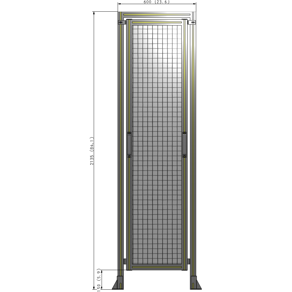 E5-2135-0600-0150-GYMTA GUARDING PANEL 2135MM TALL X 600MM WIDE 1'' MESH