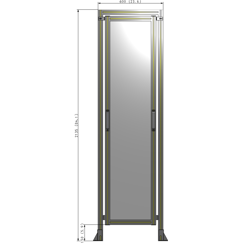 E5-2135-0600-0150-GYPTK GUARDING PANEL 2135MM TALL X 600MM WIDE 1/4'' POLYCARBONATE