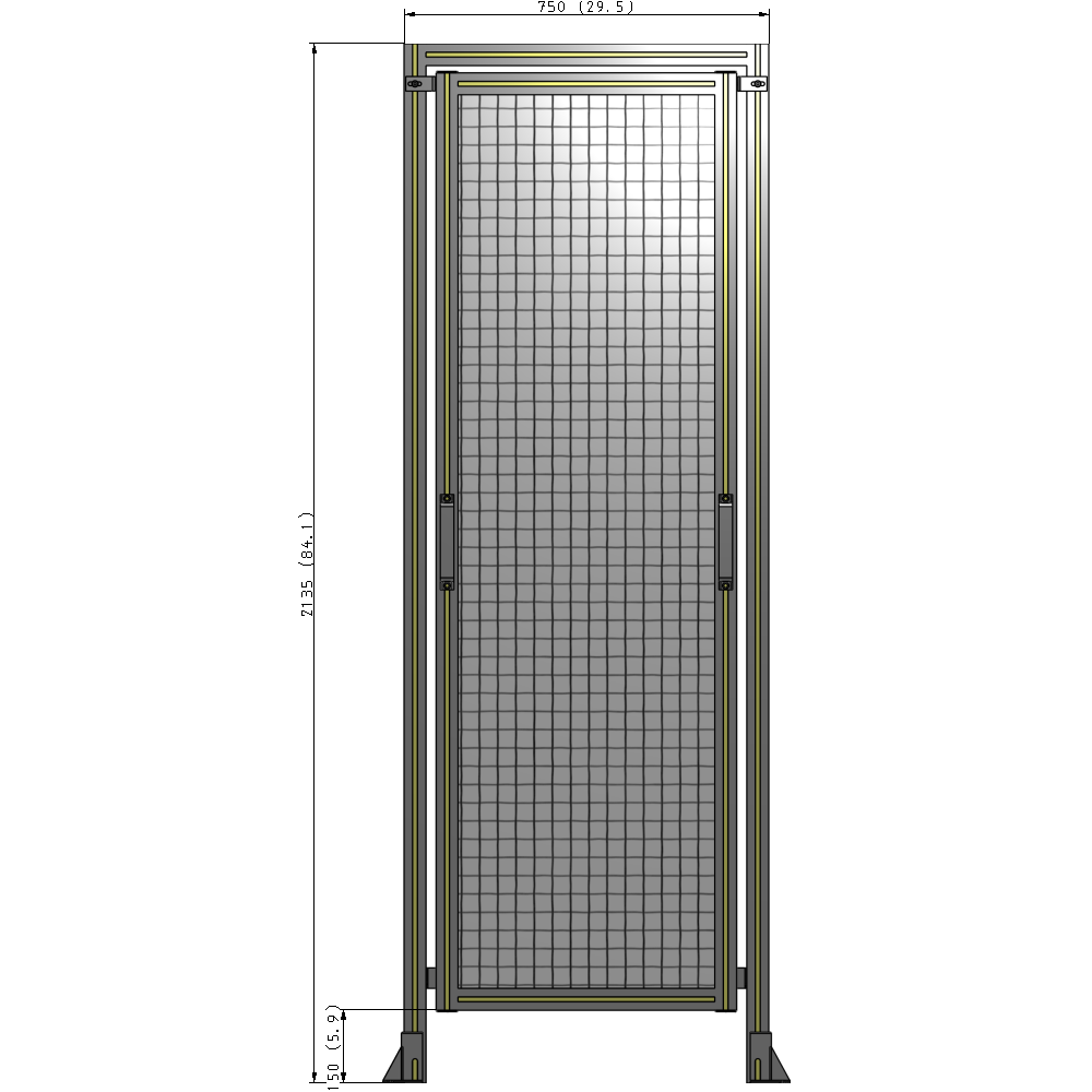 E5-2135-0750-0150-GYMTA GUARDING PANEL 2135MM TALL X 750MM WIDE 1'' MESH