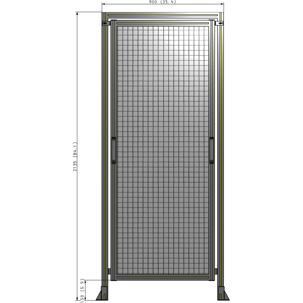 E5-2135-0900-0150-GYMTK GUARDING PANEL 2135MM TALL X 900MM WIDE 1'' MESH
