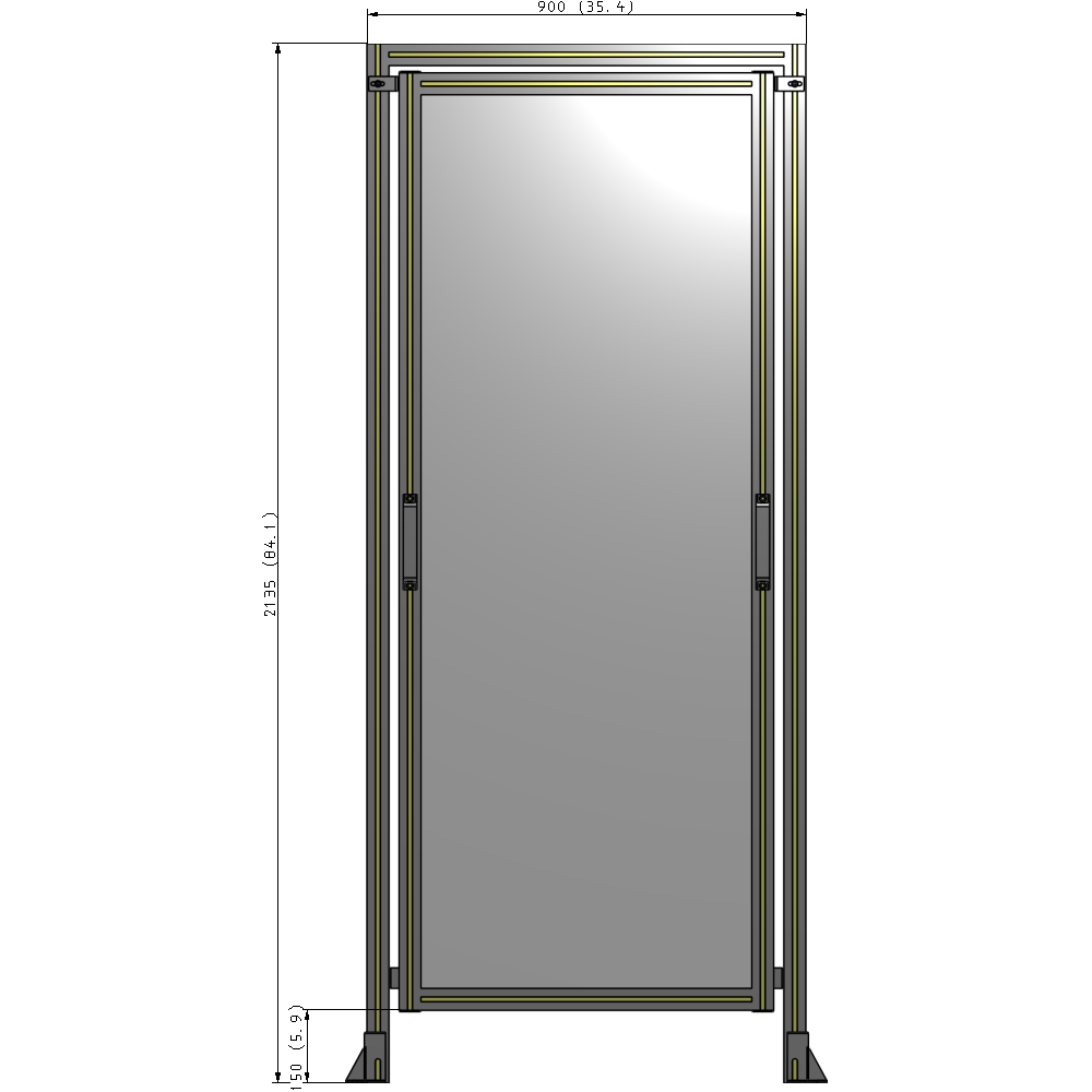 E5-2135-0900-0150-GYPTK GUARDING PANEL 2135MM TALL X 900MM WIDE 1/4'' POLYCARBONATE
