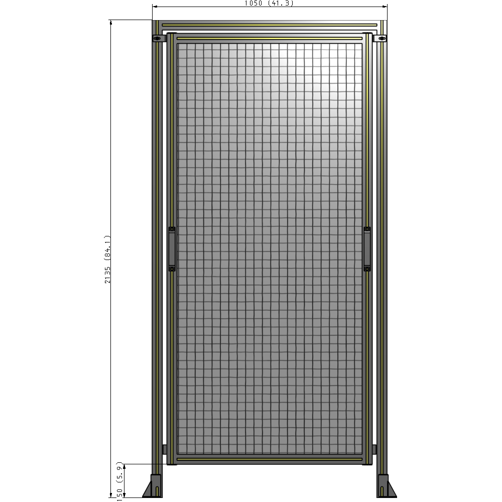 E5-2135-1050-0150-GYMTA GUARDING PANEL 2135MM TALL X 1050MM WIDE 1'' MESH