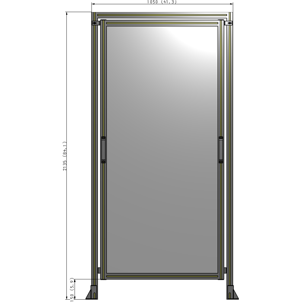 E5-2135-1050-0150-GYPTA GUARDING PANEL 2135MM TALL X 1050MM WIDE 1/4'' POLYCARBONATE