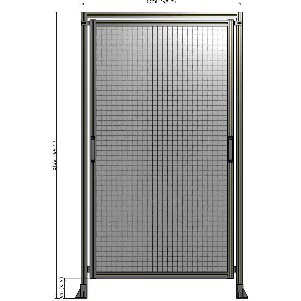 E5-2135-1200-0150-GYMTK GUARDING PANEL 2135MM TALL X 1200MM WIDE 1'' MESH