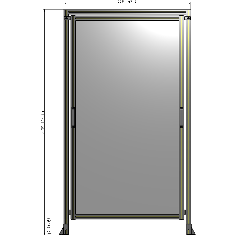 E5-2135-1200-0150-GYPTK GUARDING PANEL 2135MM TALL X 1200MM WIDE 1/4'' POLYCARBONATE