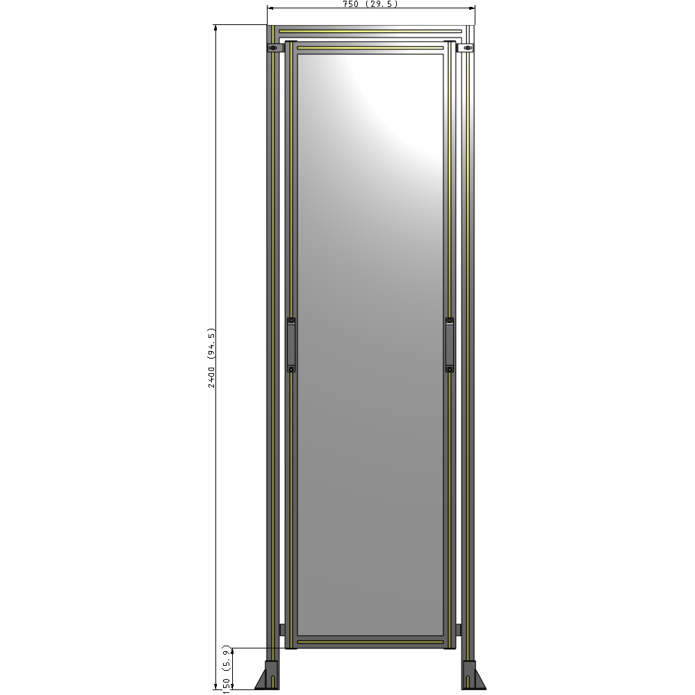 E5-2400-0750-0150-GYPTK GUARDING PANEL 2400MM TALL X 750MM WIDE 1/4'' POLYCARBONATE