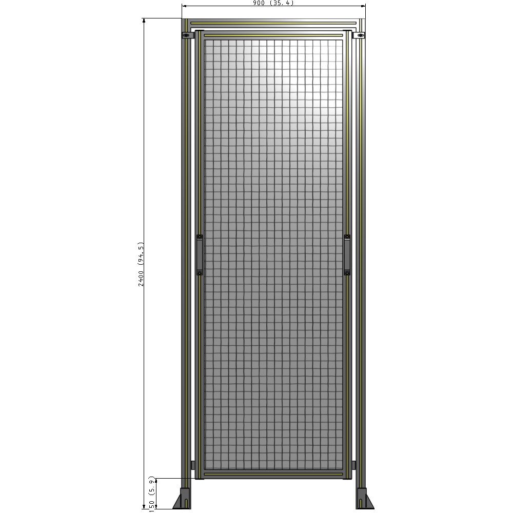 E5-2400-0900-0150-GYMTK GUARDING PANEL 2400MM TALL X 900MM WIDE 1'' MESH