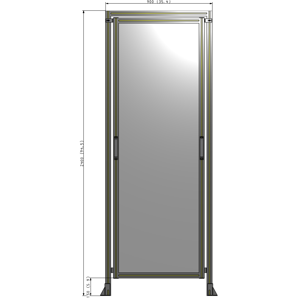 E5-2400-0900-0150-GYPTK GUARDING PANEL 2400MM TALL X 900MM WIDE 1/4'' POLYCARBONATE