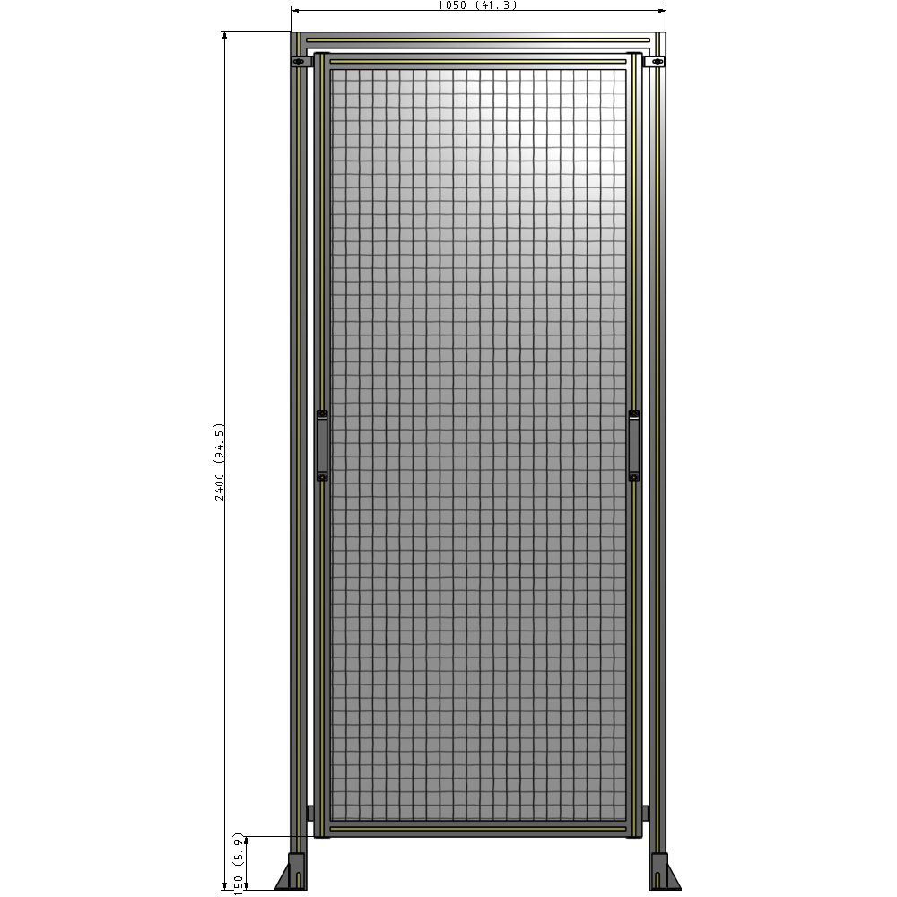 E5-2400-1050-0150-GYMTA GUARDING PANEL 2400MM TALL X 1050MM WIDE 1'' MESH