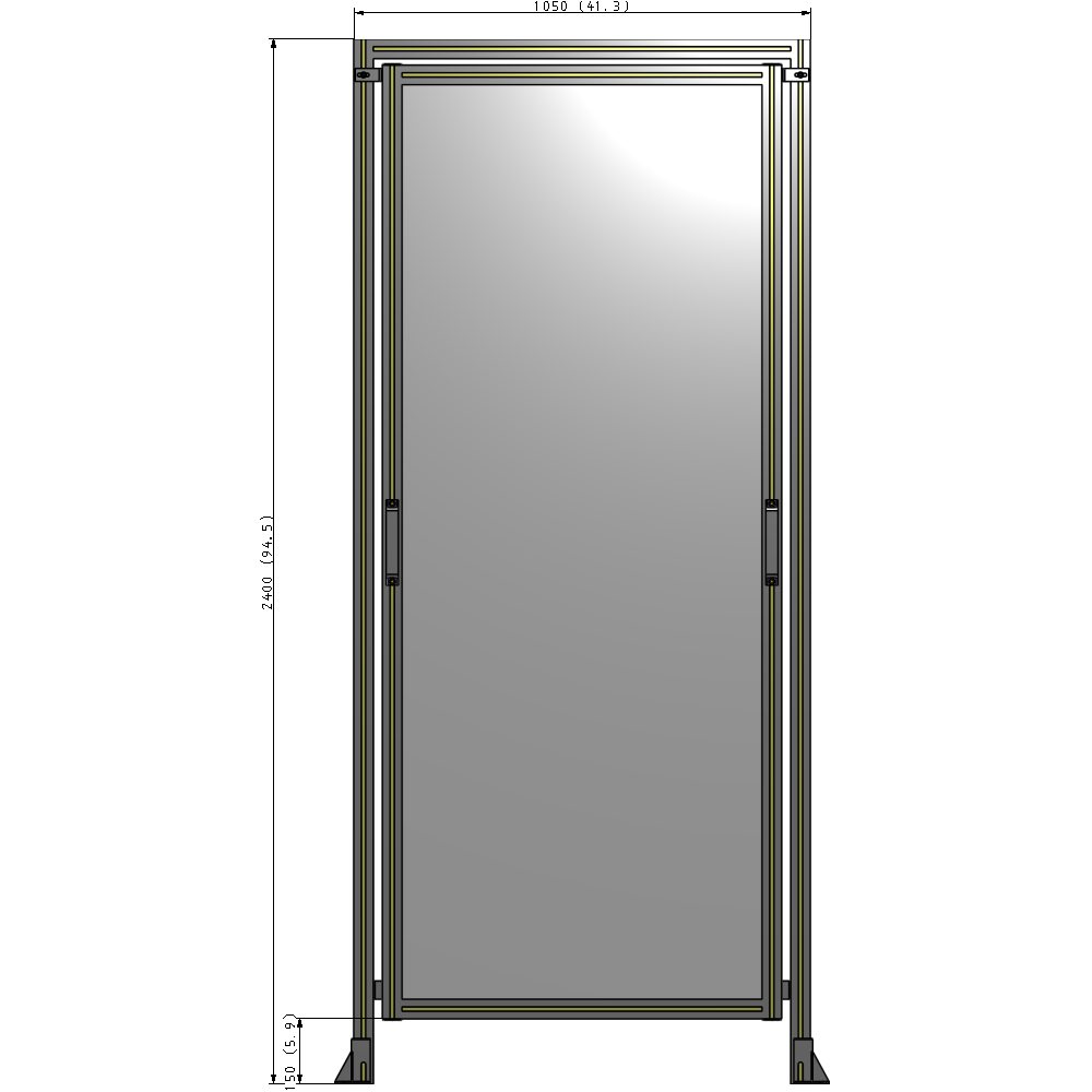 E5-2400-1050-0150-GYPTK GUARDING PANEL 2400MM TALL X 1050MM WIDE 1/4'' POLYCARBONATE