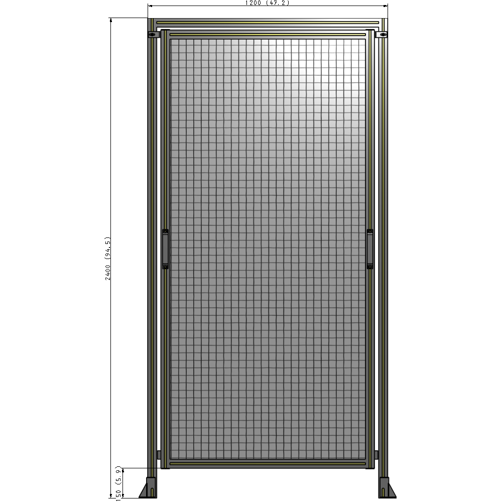 E5-2400-1200-0150-GYMTK GUARDING PANEL 2400MM TALL X 1200MM WIDE 1'' MESH