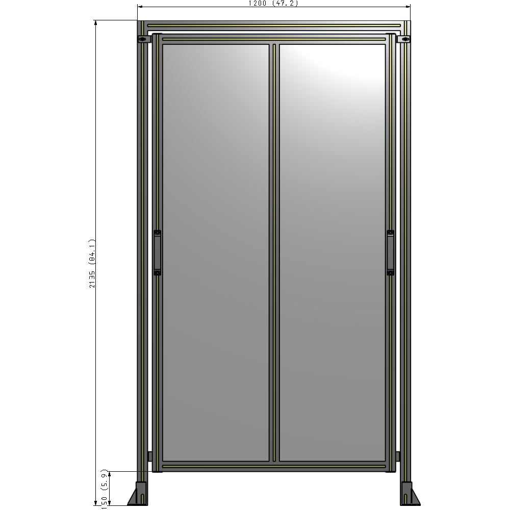 E6-2135-1200-0150-GYPTA GUARDING PANEL 2135MM TALL X 1200MM WIDE 1/4'' POLYCARBONATE