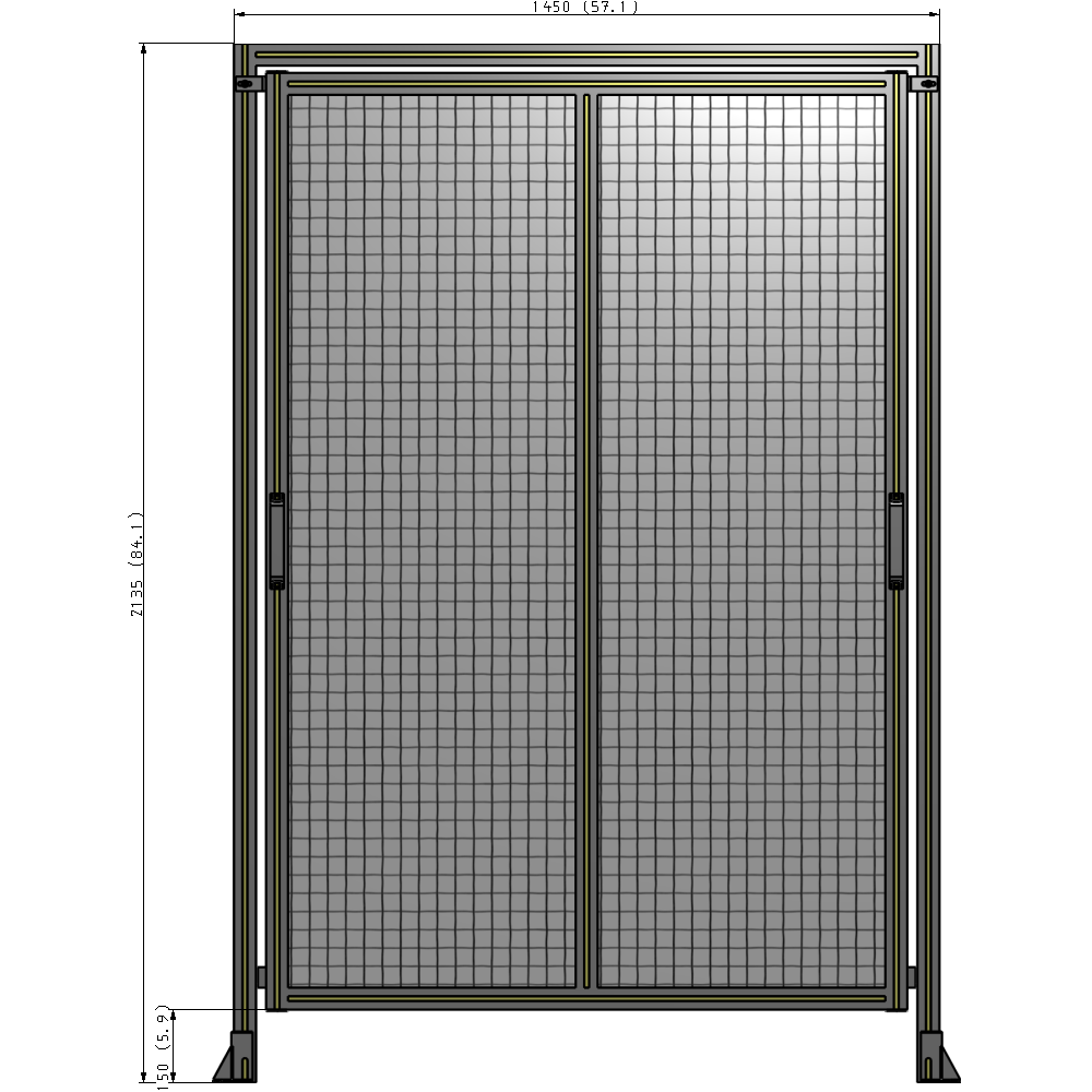 E6-2135-1450-0150-GYMTA GUARDING PANEL 2135MM TALL X 1450MM WIDE 1'' MESH