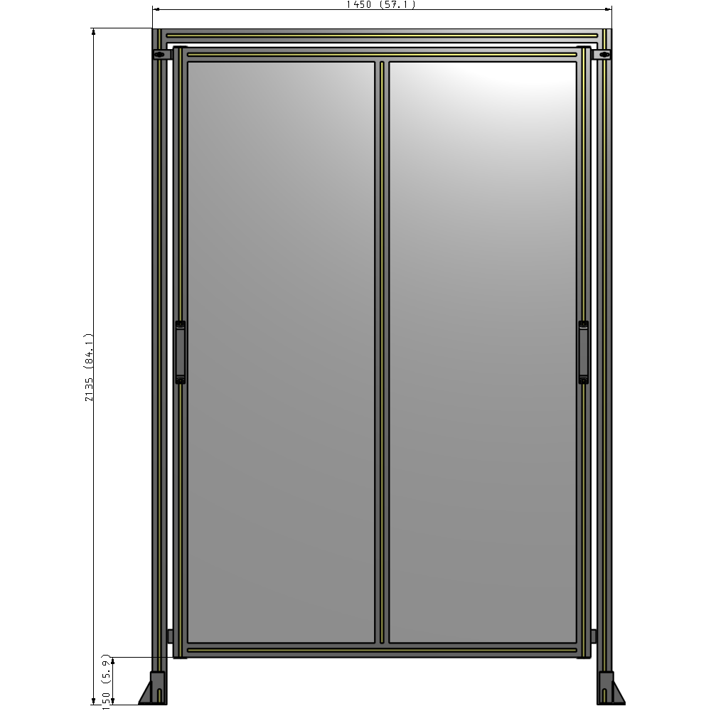 E6-2135-1450-0150-GYPTA GUARDING PANEL 2135MM TALL X 1450MM WIDE 1/4'' POLYCARBONATE