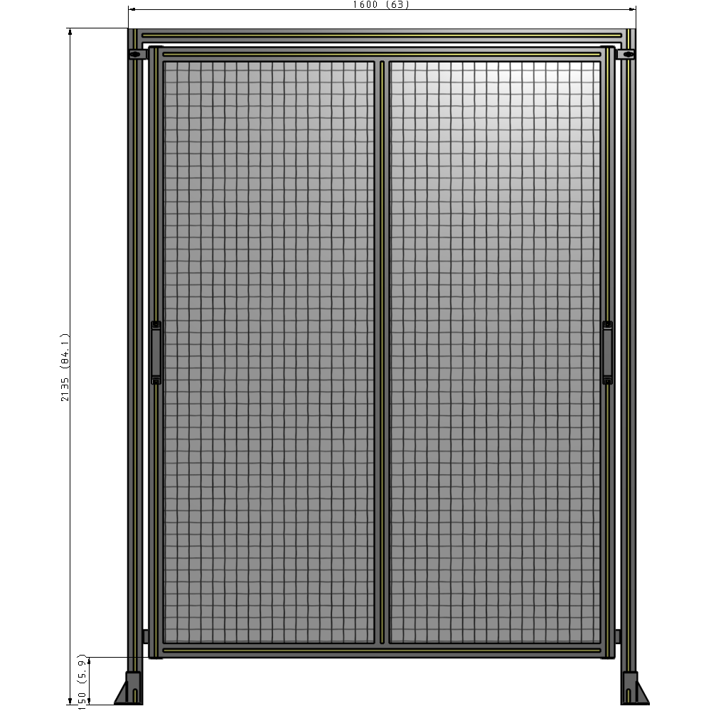E6-2135-1600-0150-GYMTK GUARDING PANEL 2135MM TALL X 1600MM WIDE 1'' MESH