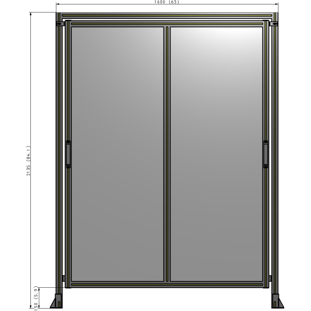 E6-2135-1600-0150-GYPTA GUARDING PANEL 2135MM TALL X 1600MM WIDE 1/4'' POLYCARBONATE