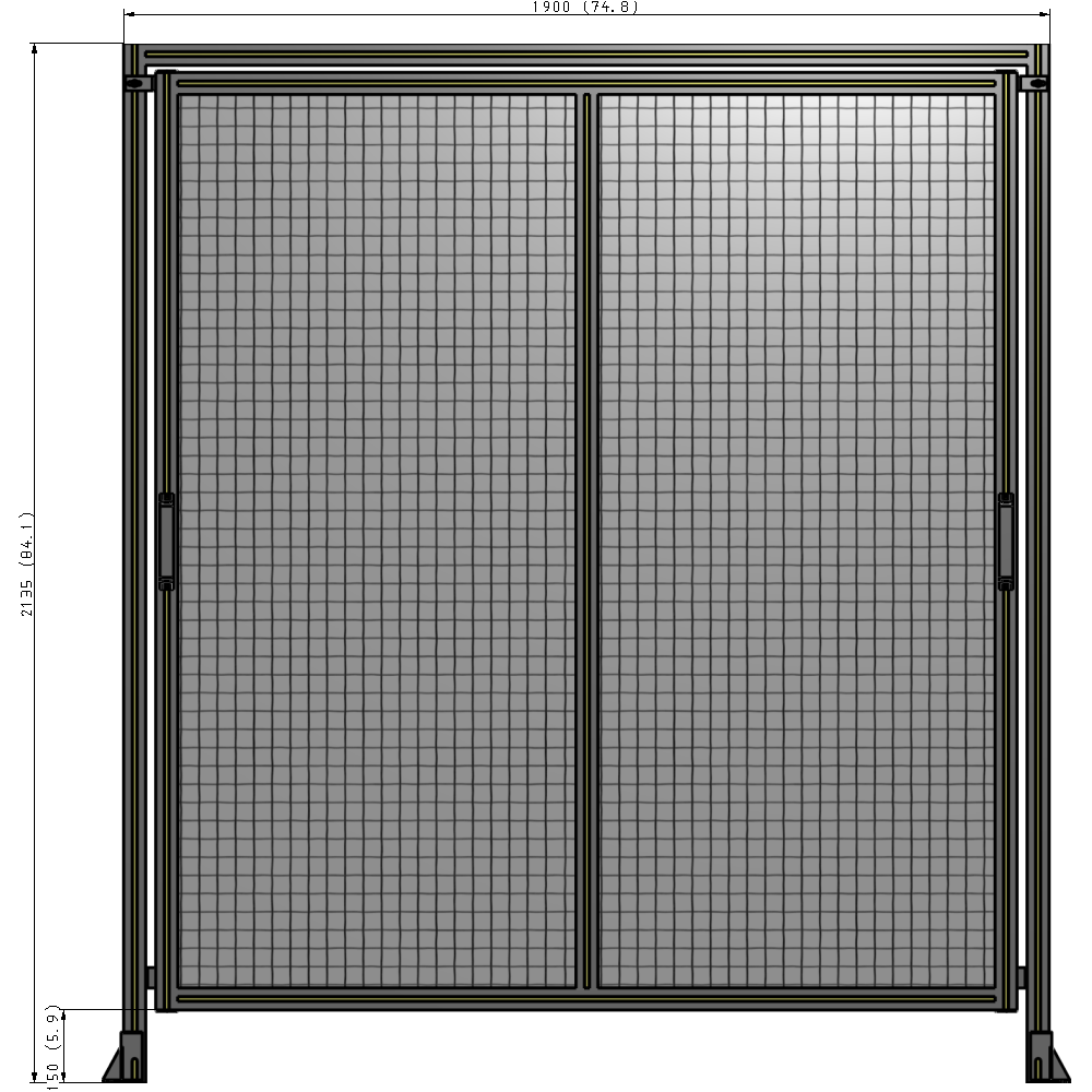 E6-2135-1900-0150-GYMTA GUARDING PANEL 2135MM TALL X 1900MM WIDE 1'' MESH