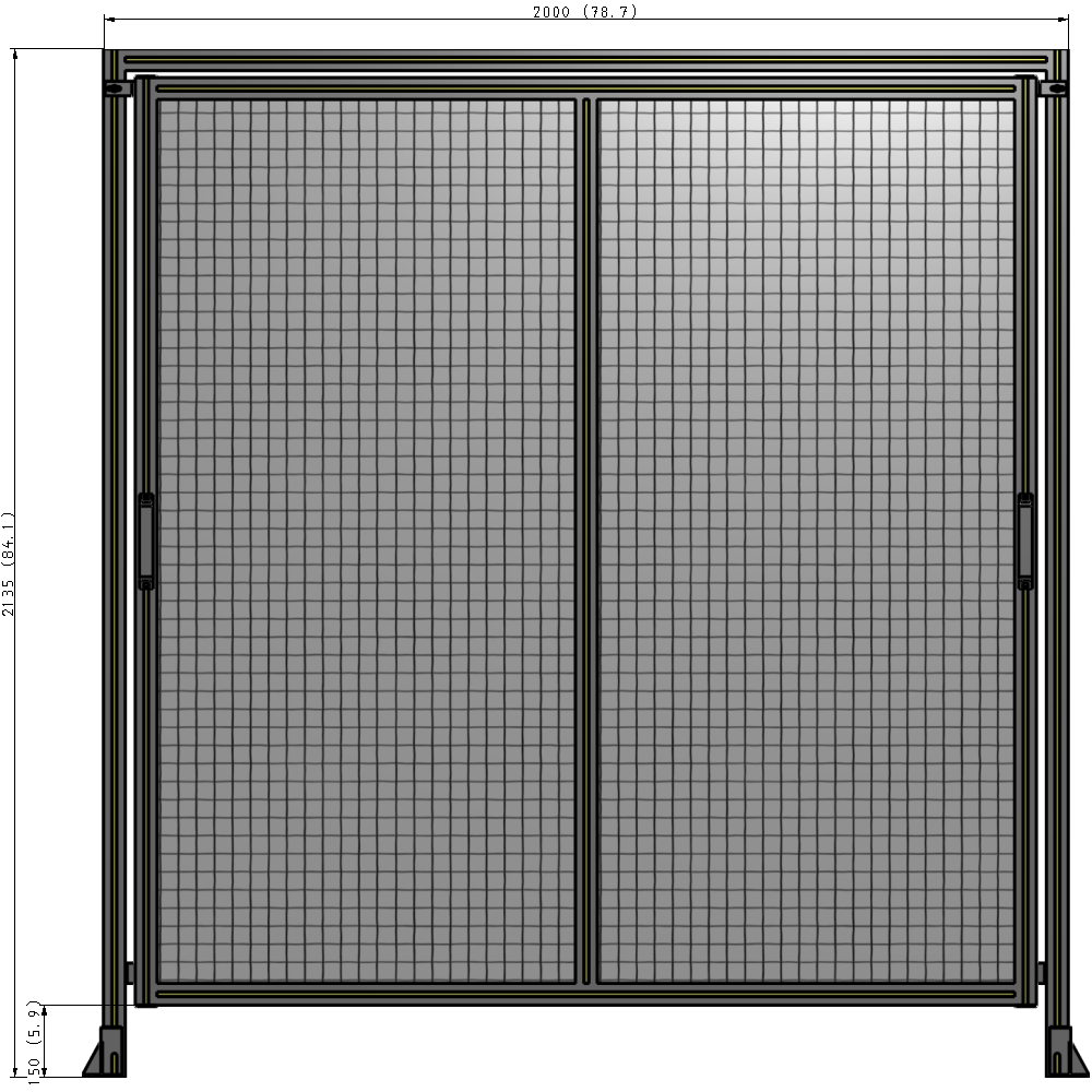 E6-2135-2000-0150-GYMTK GUARDING PANEL 2135MM TALL X 2000MM WIDE 1'' MESH